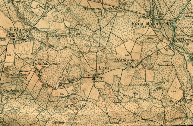 Mapa niemiecka z 1915 roku Mapa niemiecka z 1915 roku